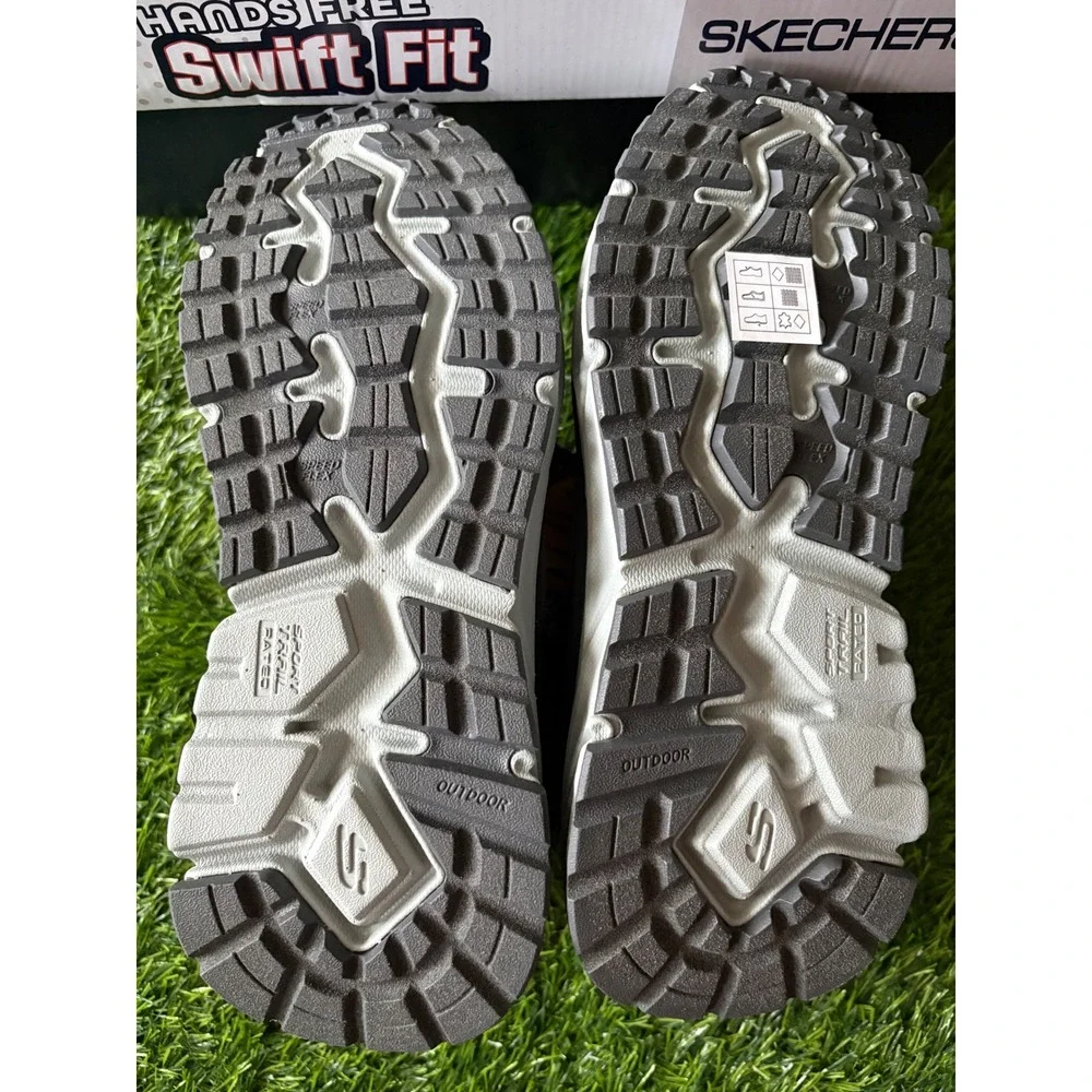 Skechers Womens 7.5 Swift Fit D'Lux Journey Hiking Shoes Charcoal Purple 179442